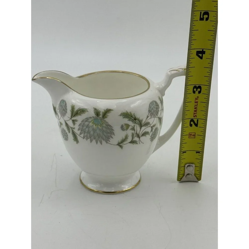 Coalport Fine Bone China Waltz Of The Flowers Small Creamer England Green White‎